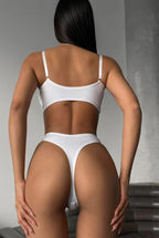 Women's Sexy Backless Lingerie Set with Thong