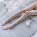Sheer Fishnet Socks Lace Trim Sexy Women's Hosiery