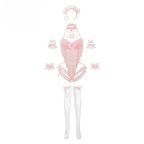 Pearl Sweetheart Halter Neck Cutout Open Crotch Bodysuit Set