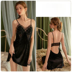 Velvet Lace Embroidery Set Padded Mesh Panel Robe