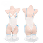 Cat Ear Anime Cutout Cup Open Crotch Bodysuit Lingerie Set