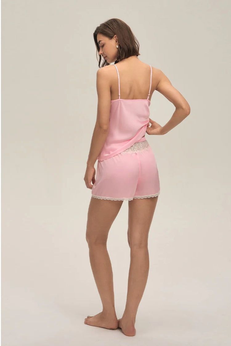 Strappy Cami Shorts Set Lace Comfy Women's Loungewear
