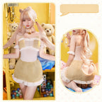 Cute Lace Heart Cutout See-Through Mesh Nightgown Set