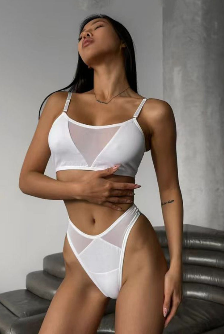 Women's Sexy Backless Lingerie Set with Thong