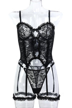 Pure Desire Pink Palace Style Lingerie Set Cute Bow Ruffle Sheer Two-Piece