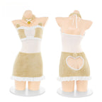 Cute Lace Heart Cutout See-Through Mesh Nightgown Set
