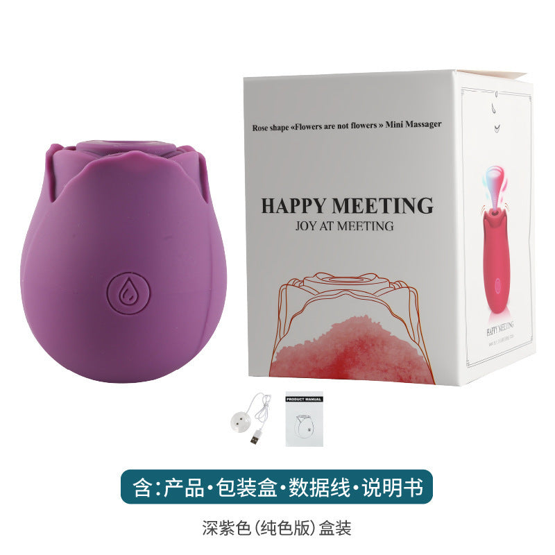 Rose Vibrating Egg - Licking Sucking Vibrating Multi-Function Adult Toy for Women