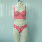 Women's Pink Lace Sexy Lingerie Set