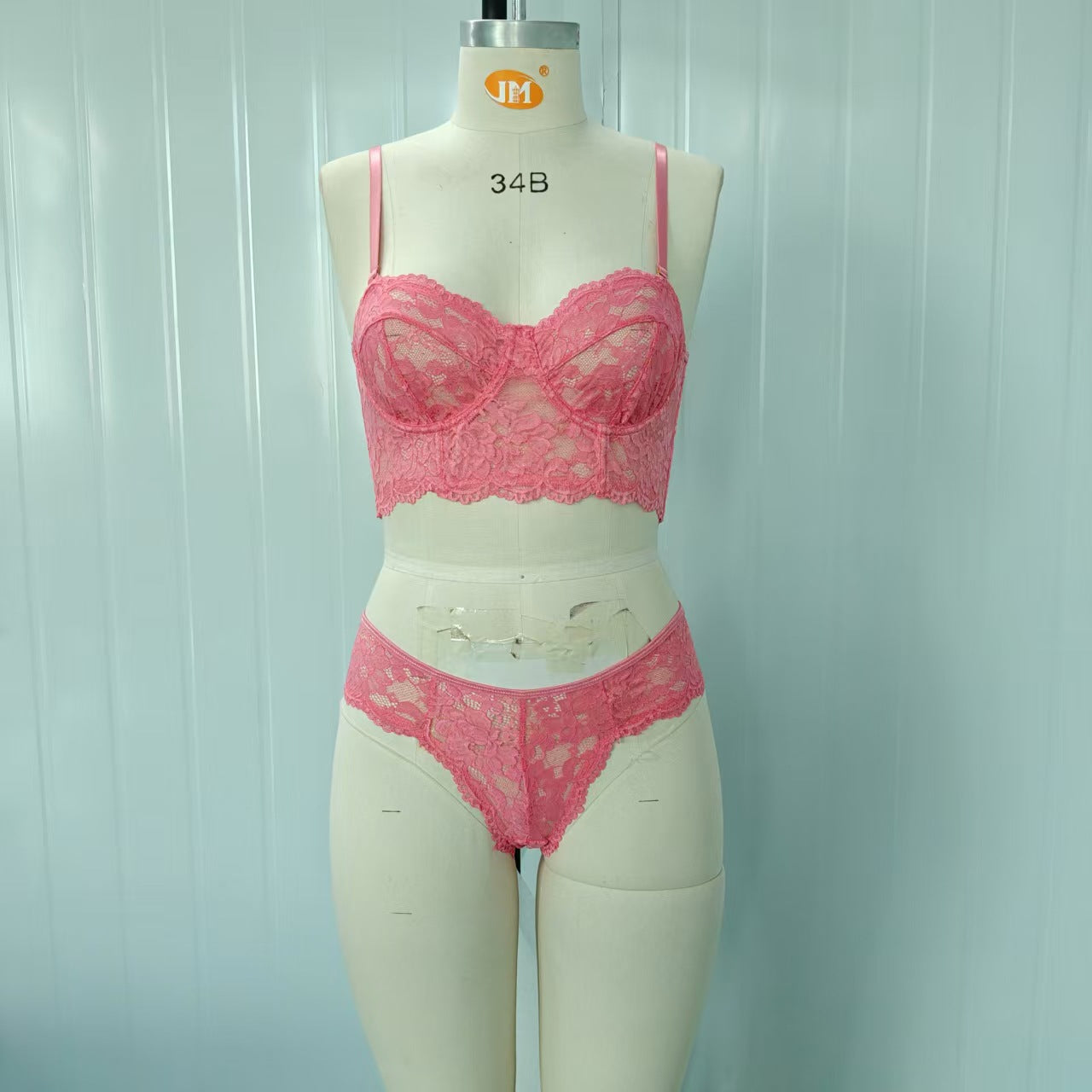 Women's Pink Lace Sexy Lingerie Set