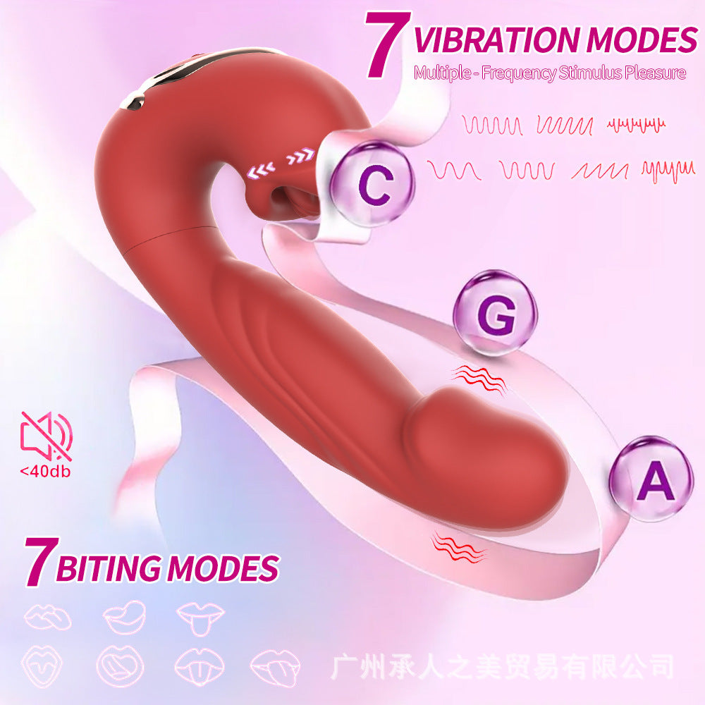 Cross-border new women's 7-frequency sucking g-spot vibrator - 3-in-1 oral, slap, licking, and tongue vibrator