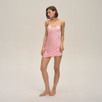 Lace Satin Chiffon Slim Fit Strappy Slip Dress Loungewear