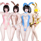 Sexy Anime Bunny Girl Cosplay Lingerie Set – Cute Maid Style Patent Leather Sheer 3-Color Outfit
