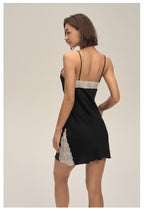 Lace Satin Chiffon Slim Fit Strappy Slip Dress Loungewear