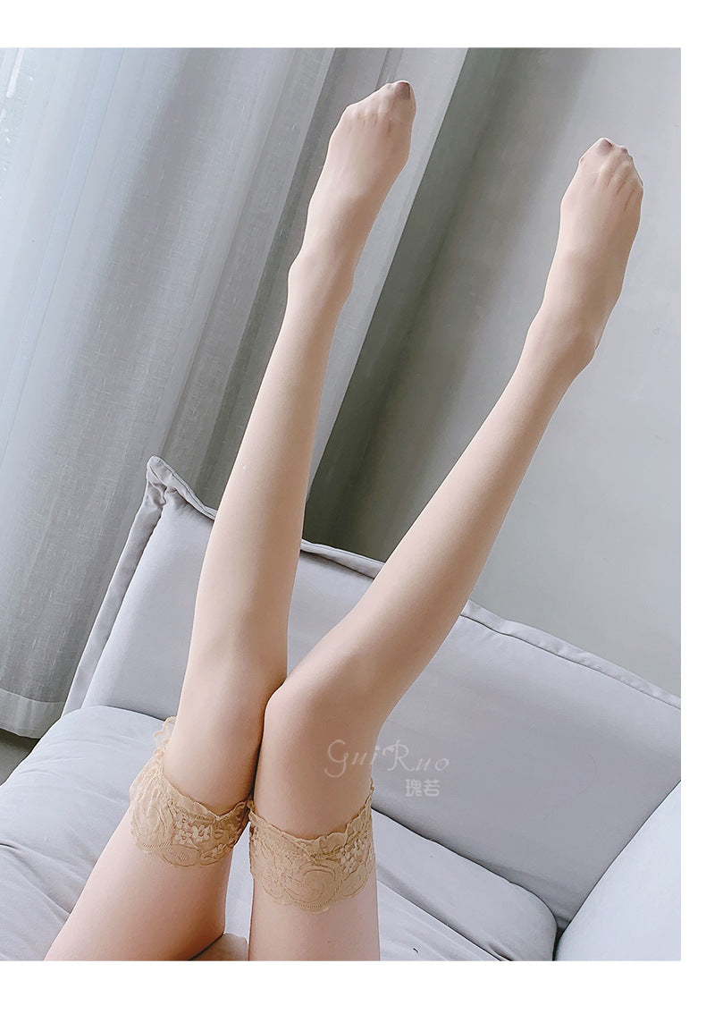 Sexy Cute Thigh Highs Wide Lace Trim Women's Socks