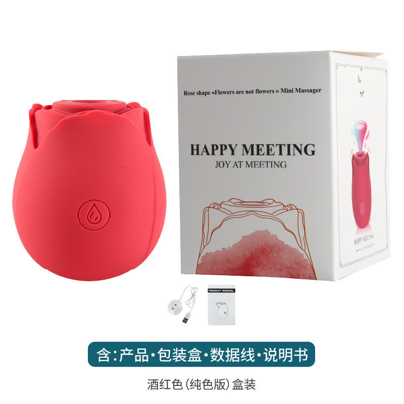 Rose Vibrating Egg - Licking Sucking Vibrating Multi-Function Adult Toy for Women