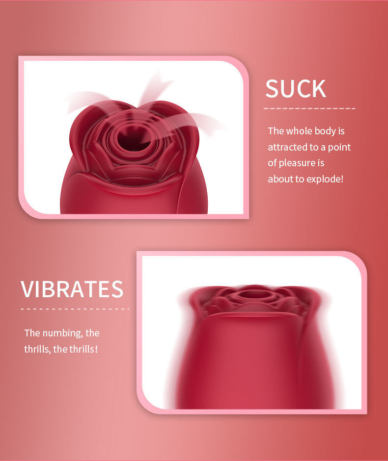 Rose Vibrating Egg - Licking Sucking Vibrating Multi-Function Adult Toy for Women