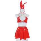 Patent Leather Bunny Girl Cosplay Lingerie Set – Clubwear Roleplay Costume