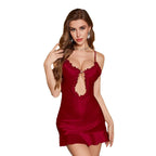 Luxury Midnight Ice Silk Ruffle Cutout Sexy Strappy Dress