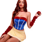 Sexy Princess Snow White Lingerie Set Blue Red Queen Role Play Costume
