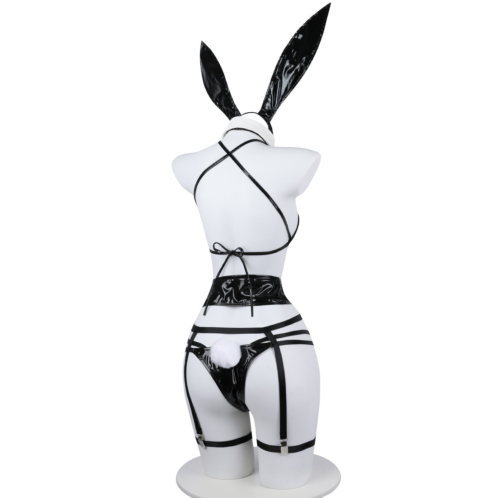 Premium Patent Leather Bunny Girl Bodysuit - Sexy Cosplay Roleplay Costume for Photography