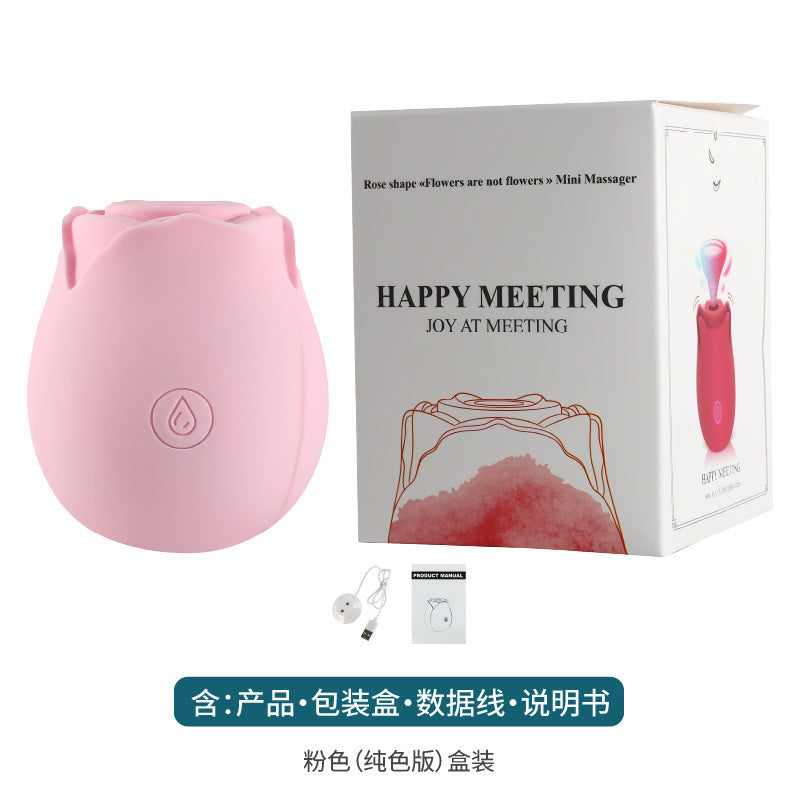 Rose Vibrating Egg - Licking Sucking Vibrating Multi-Function Adult Toy for Women