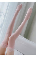Sexy Cute Thigh Highs Wide Lace Trim Women's Socks