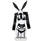 Premium Patent Leather Bunny Girl Bodysuit - Sexy Cosplay Roleplay Costume for Photography