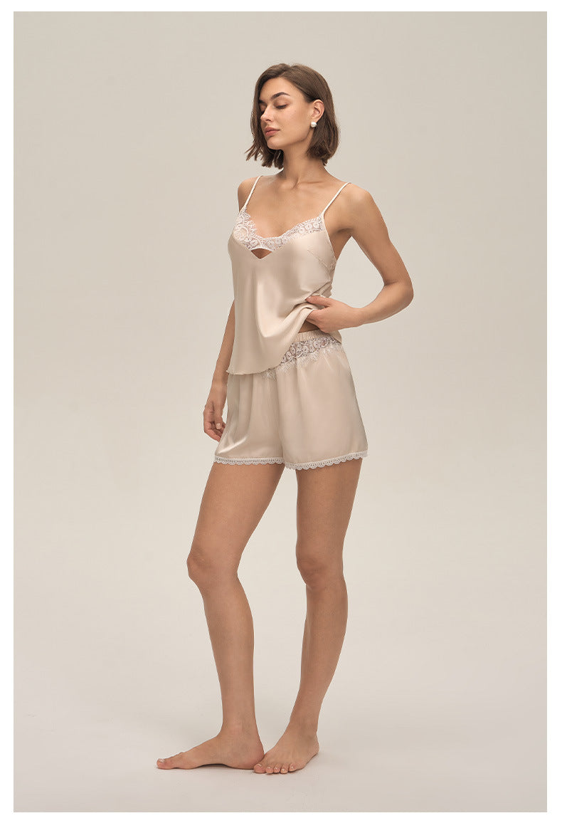 Strappy Cami Shorts Set Lace Comfy Women's Loungewear