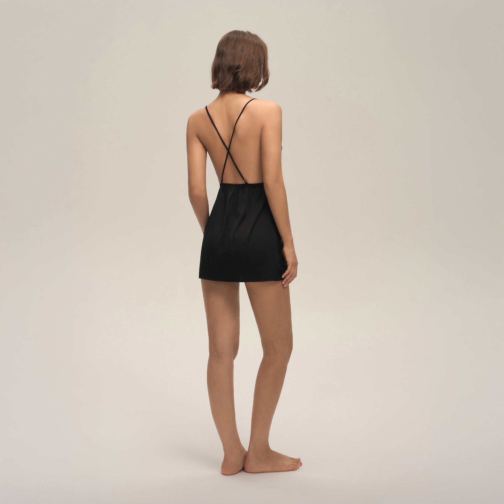 Solid Color Lace Backless Strappy Sexy Euro American Lingerie