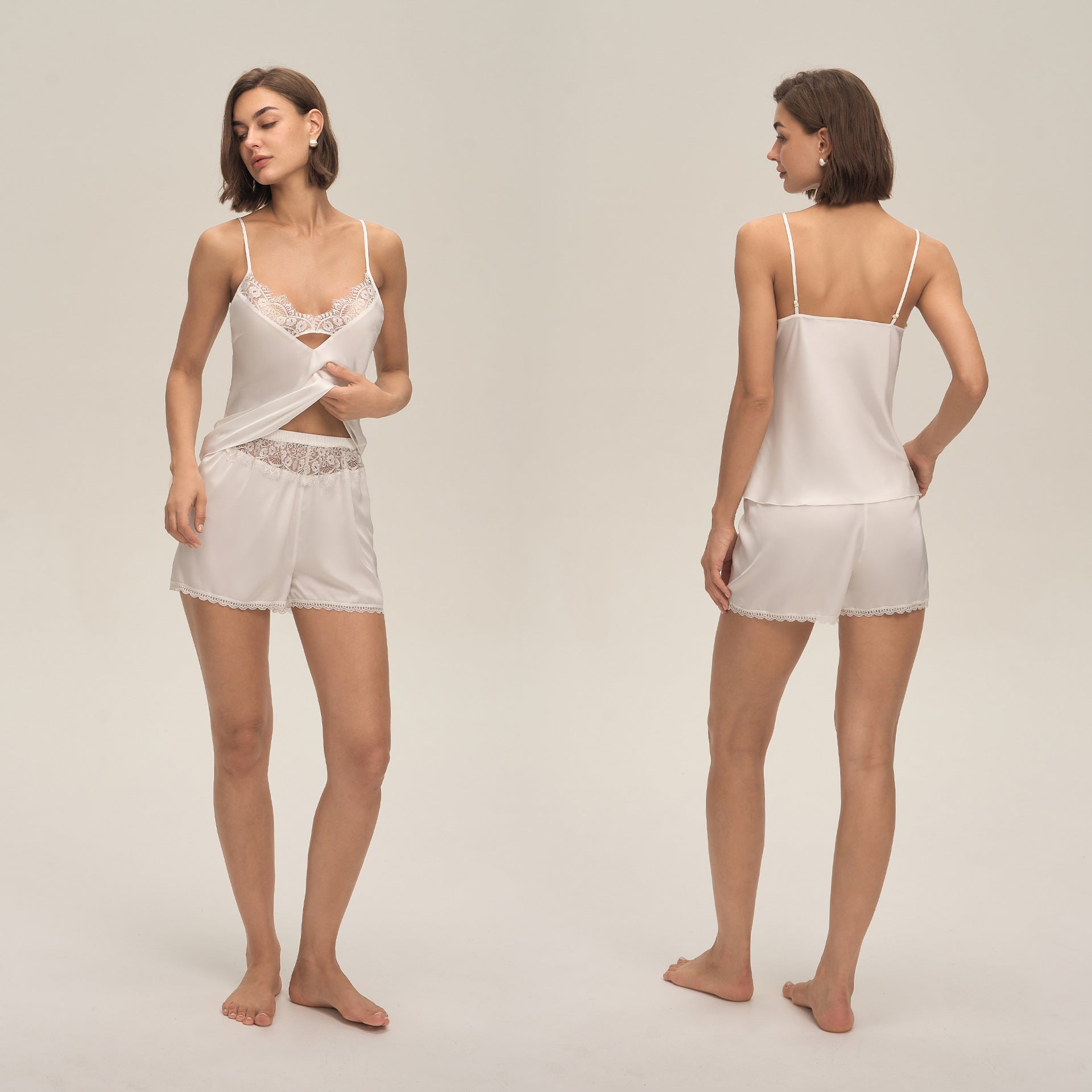 Strappy Cami Shorts Set Lace Comfy Women's Loungewear