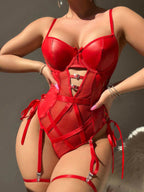 PU Mesh Bodysuit Sheer See-Through Sexy Lingerie