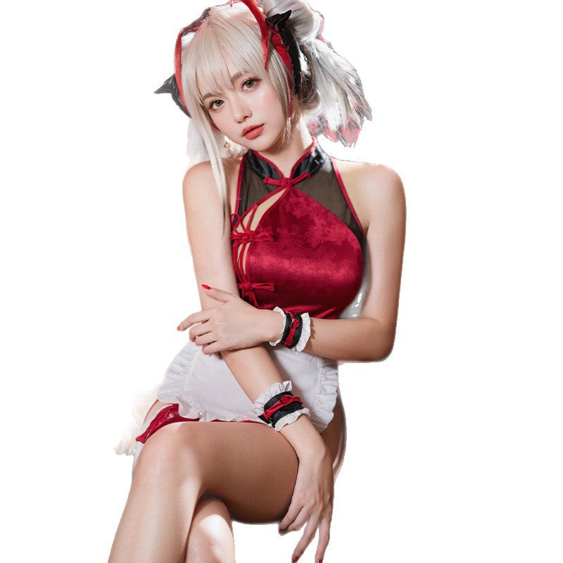 Erotic See-Through Cheongsam Costume – Passionate Sexy Outfit