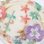 Embroidered Push Up Bikini Set with Thin Straps and Underwire