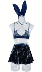 Patent Leather Bunny Girl Cosplay Lingerie Set – Clubwear Roleplay Costume
