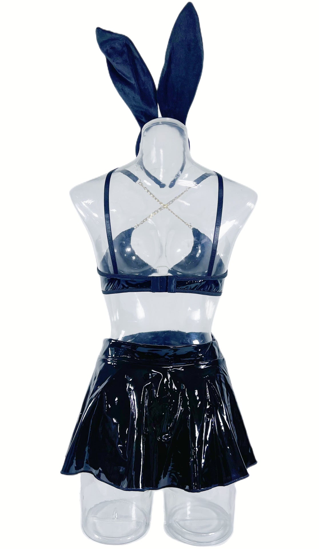 Patent Leather Bunny Girl Cosplay Lingerie Set – Clubwear Roleplay Costume