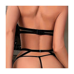 Sexy Lace Sheer Mesh Teddy Lingerie with Rivet & Bandage Design