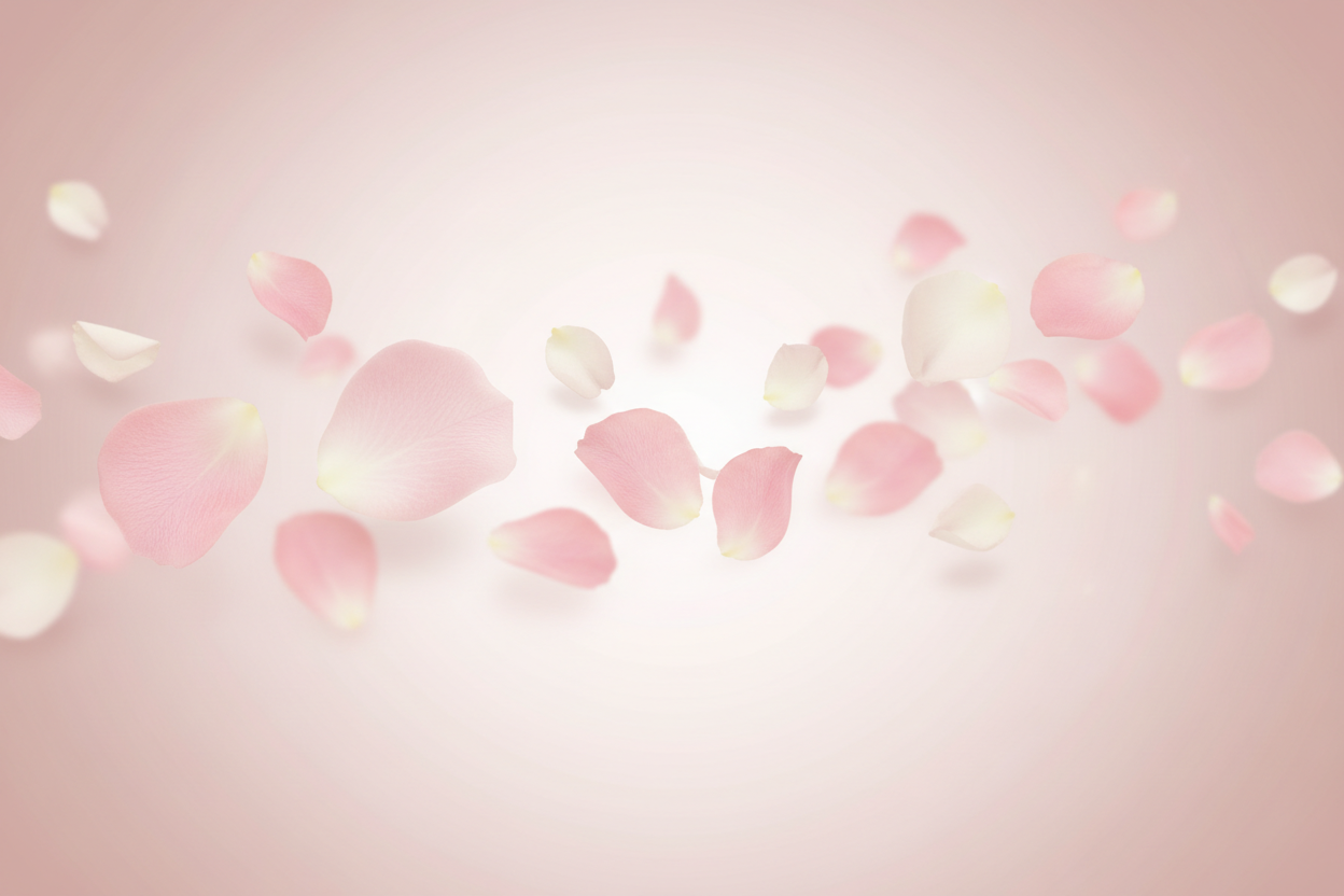 生成一张玫瑰花瓣的banner，尺寸是1440*100，不要带任何字体