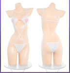 Sweetheart Nurse Two-Piece Lingerie Set - Sheer Bust Reveal Roleplay Costume