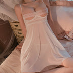 Mesh Cutout Push Up Sheer Strappy Slip Dress Sexy