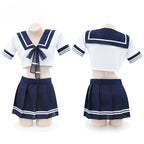 Innocent Waist-Cropped Student Uniform Lingerie