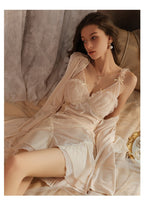 Coquette Velvet Slip Set Sheer Deep V Backless Padded