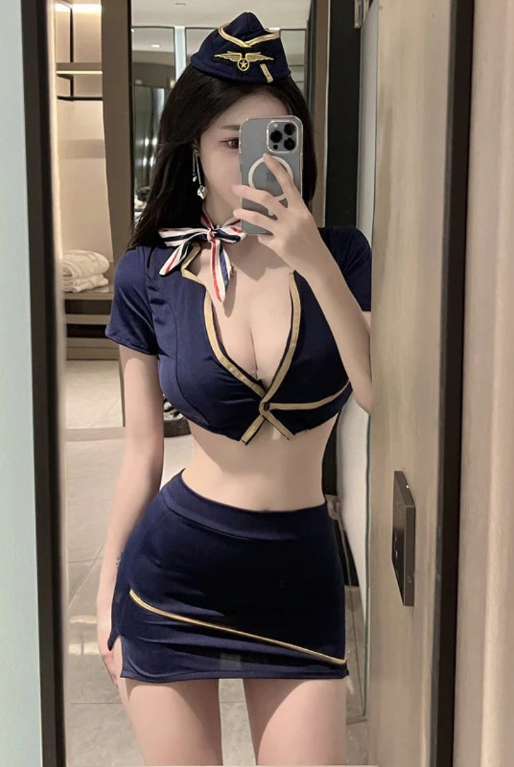 Stewardess Costume Lingerie Set