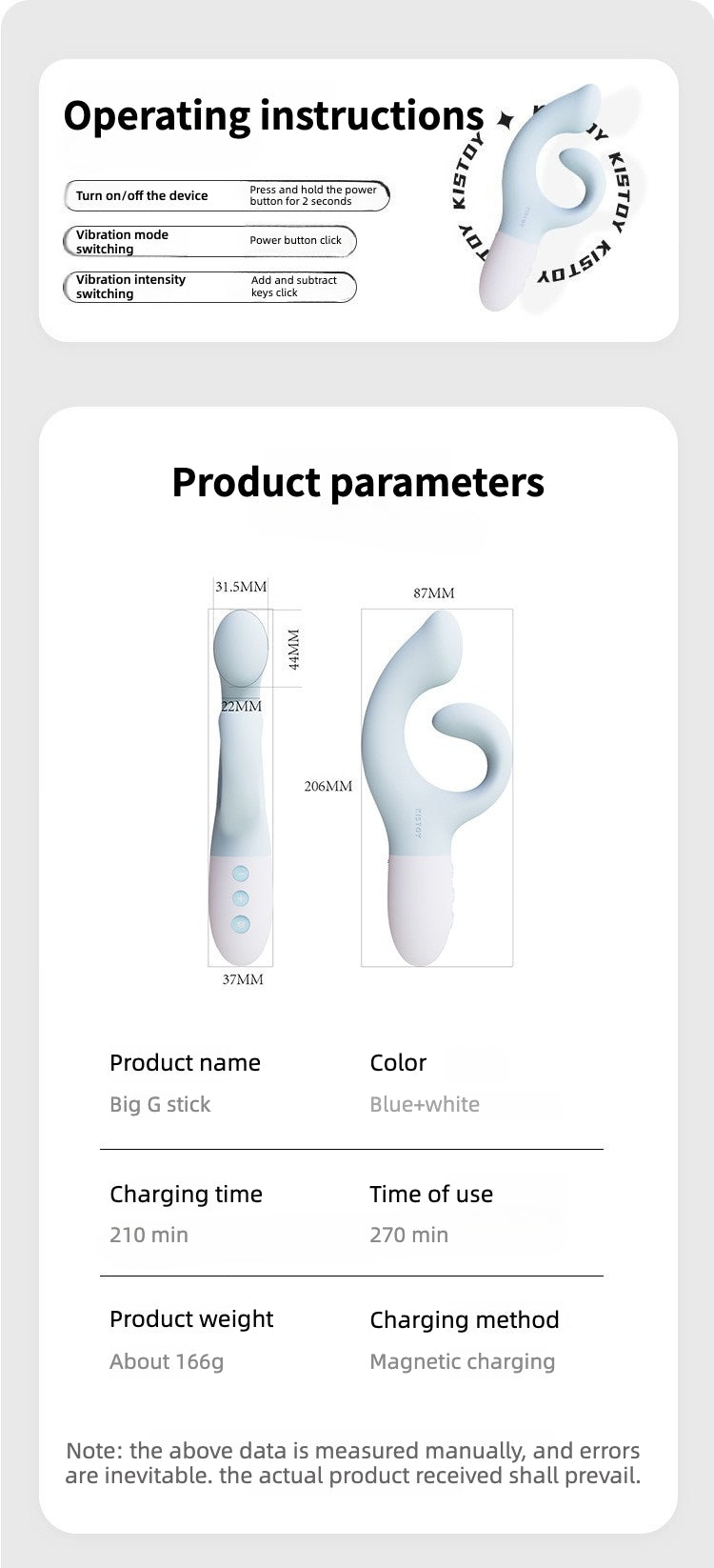 KISSTOY Big G Heating Vibration Massage Wand